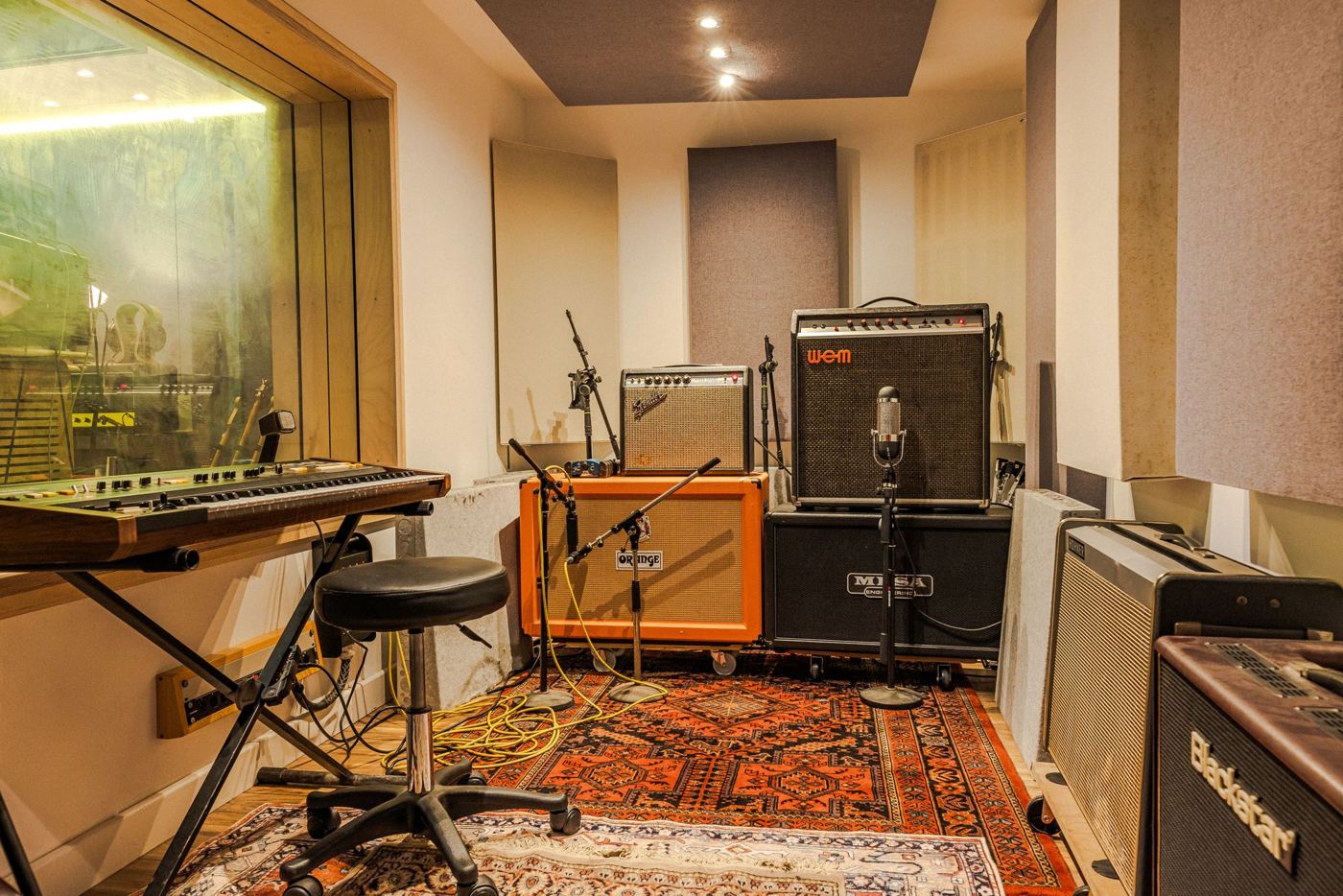 Live room set up for tracking